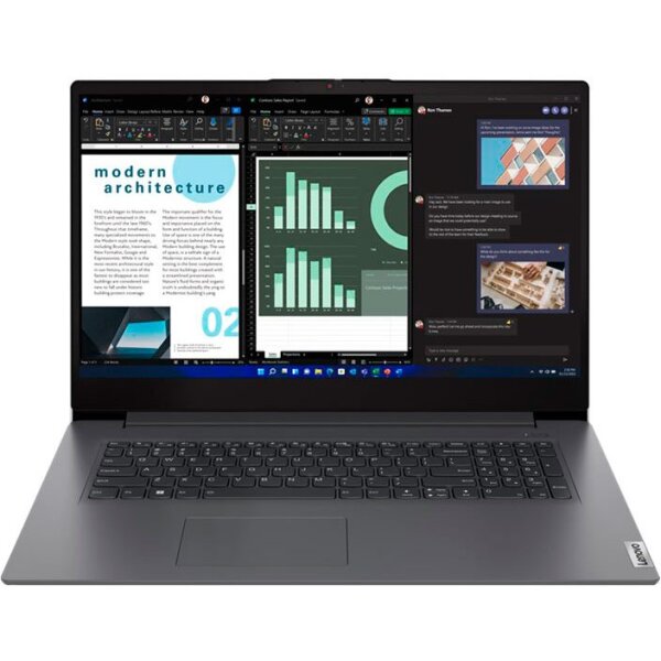 Lenovo V17 G4 IRU 83A2 - 180°-Scharnierdesign - Intel U-Series U300 / 1.2 GHz - kein Betriebssystem - UHD Graphics - 8 GB RAM - 256 GB SSD TLC - 43.9 cm (17.3")